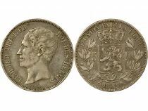 Leopold I - 5 Silver Francs, Bare Head - 1849 Bussels