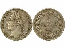 Leopold I - 5 Silver Francs, Laureate Head - 1849 Bussels