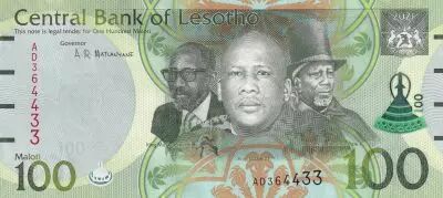 Lesoto 100 Maloti - Kings - Shepperd - 2021 - Serial AD - P.NEW