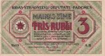 Letonia 3 Rubli - Green - 1919 - P.R2
