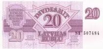 Lettland 20 roubles - Symmetrical design - 1992 - Serial SA