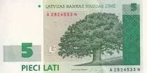 Lettonia 5 Lati - Oak tree - 2001 - Serial A-N - P.49