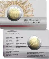 Lettonie 2 Euros Comm&eacute;mo. BU Coincard Lettonie 2019 - Soleil Levant