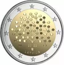 Lettonie 2 Euros Comm&eacute;mo. BU Coincard Lettonie 2022 - La Culture Financi&egrave;re