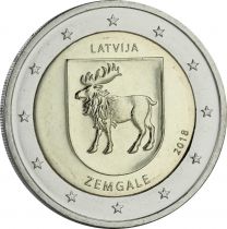 Lettonie 2 Euros Commémo. Coincard BU Lettonie 2018 - Zemgale