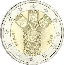 Lettonie 2 Euros Commémo. Lettonie 2018 - 100 ans états Baltes