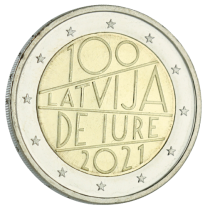 Lettonie 2 Euros Commémo. Lettonie 2021 - 100 ans de la reconnaissance de jure de la République de Lettonie.