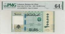 Liban 100000 Livres - Motifs géométriques - Fruits - 2023 - Série E - PMG 65 EPQ