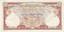 L&iacute;bano 10 Livres 1945 - Bank of Syria and Lebanon - Specimen - P.50s