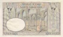 L&iacute;bano 25 Livres 1945 - Bank of Syria and Lebanon - Specimen - P.51s
