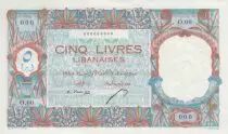 L&iacute;bano 5 Livres 1945 - Bank of Syria and Lebanon - Specimen - P.49s