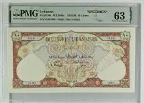 Libanon 10 Livres 1945 - Bank of Syria and Lebanon - Specimen - P.50s - PMG 63