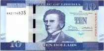 Liberia 10 Dollars, J. J. Roberts - Caucho - 2016