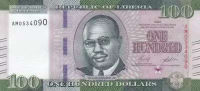 Liberia 100 Dollars - W. R. Tolbert - March� - 2022