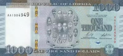 Liberia 1000 Dollars - Les 16 Tribus du Lib�ria - 2022