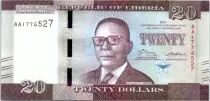 Liberia 20 D&oacute;lares, W. V. S Tubman - Mercado - 2016