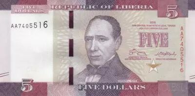 Liberia 5 Dollars - Edward J. Roye - Farmer - 2016 - Serial AA