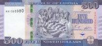 Liberia 500 Dollars - Créateurs du drapeau libérien - Hippopotames - 2022