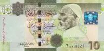 Libia 10 Dinars - Omar el-Mukhtar - Fortress - 2009 Serial 7