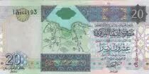 Libia 20 Dinars - Map of Northern Africa - Leaders - 2002