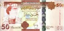 Libia 50 Dinars - Muammar Gaddafi - Building - 2008
