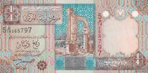 Libya 1/4 Dinar -  Ruins - Fortress with palm trees - 2002 - P.62a