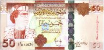 Libya 50 Dinars - Muammar Gaddafi - Building - 2008