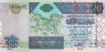 Libye 20 Dinars - Carte de la Libye - Mouammar Kadhafi & les membres de l\'OUA - ND (2002) - P.67a