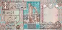 Libyen 1/4 Dinar -  Ruins - Fortress with palm trees - 2002 - P.62