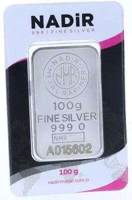 Lingot 100 Grammes  Argent - Nadir