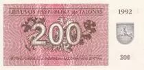 Litauen 200 Talonu - Stag - 1992 - UNC - P.45