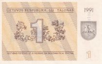 Lithuania 1 Talonas - Lezard - 1991 - P.32b