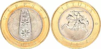Lithuania 2 litai - Distaff - 2013 - Bim�tal