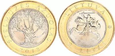 Lithuania 2 litai - Stelmu?? oak - 2013 - Bim�tal