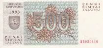 Lithuania 500 Talonu - Wolfs - 1993 - UNC - P.46