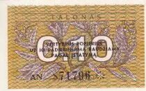 Lituanie 0.10 Talonas - Feuilles - Armoiries - 1991 - P.29b