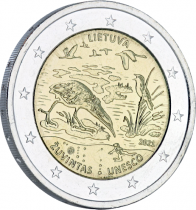 Lituanie 2 Euros Commémo. BU Lituanie 2021 (Coincard) - Réserve de la biosphère de ?uvintas (UNESCO)