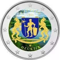 Lituanie 2 Euros Comm&eacute;mo. COULEUR Lituanie 2021 - R&eacute;gion ethnographique de Dz?kija