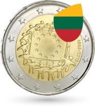 Lituanie 2 Euros Commémo. LITUANIE 2015 - 30 ans du drapeau européen
