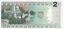 Lituanie 2 Litai - Motiejus Valan?ius - Ch&acirc;teau de l\'&icirc;le de Trakai - 1993 - S&eacute;rie DA