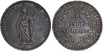 Lombardy-Venetia 5 Lire Laurel Wreath - Italia - 1848