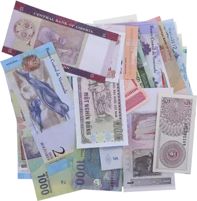 Lot 200 billets du Monde diff�rents - plus de 30 Pays