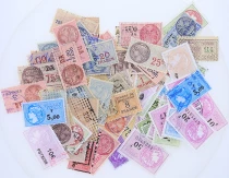 Lot de 100 timbres fiscaux - Objet de collection - Philat&eacute;lie