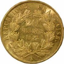 Louis-Napol&eacute;on Bonaparte - 20 Gold Francs - 1852 A Paris