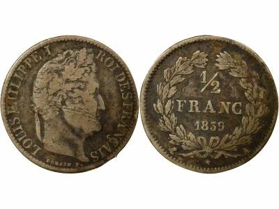 Louis Philip I - 1/2 Franc Argent - 1839 A Paris