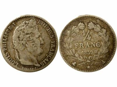 Louis Philip I - 1/4 Franc Argent - 1839 A Paris