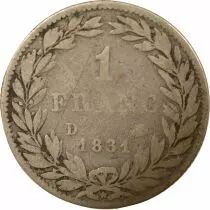 Louis Philip I - Silver Franc, Bare Head - 1831 D Lyon