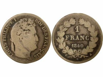 Louis Philip I - Silver Franc, Laureate Head -1840 A Paris