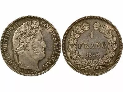Louis Philip I - Silver Franc, Laureate Head -1846 A Paris