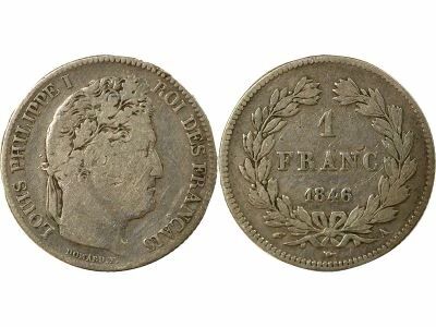 Louis Philip I - Silver Franc, Laureate Head -1846 A Paris